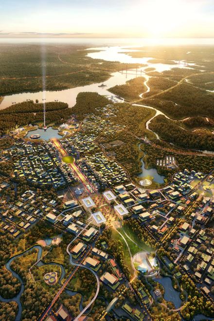 So soll Indonesiens neue Haupstadt Nusantara aussehen. Foto: Urban+/Nagara Rimba Nusa