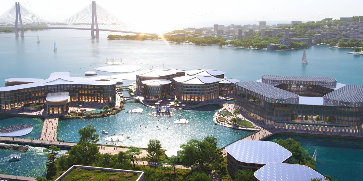 Oceanix Busan vor der südkoreanischen Küste