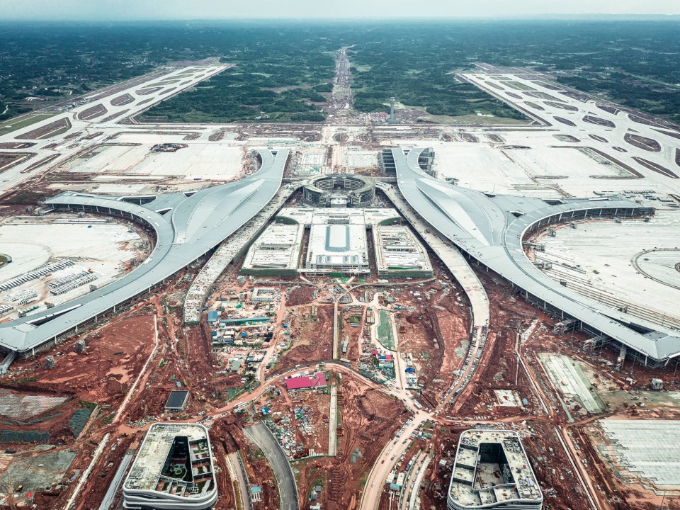 Am Chengdu Tianfu International Airport sollen eines Tages bis zu 120 Millionen Passagiere ein- und ausfliegen. Foto: Getty Images____