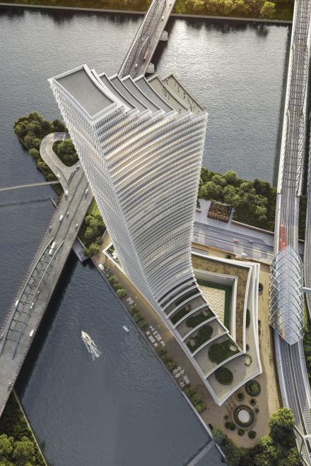 Mit einer Höhe von 245 Metern wird der Elbtower weithin sichtbar sein und das Stadtbild Hamburgs prägen. Abbildung: SIGNA Prime Selection SG