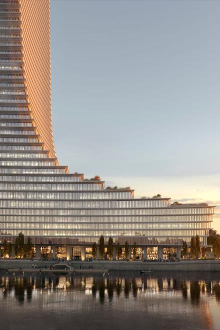 Die Silhoutte des Elbtowers ist inspiriert von der nahegelegenen Elbphilharmonie. Abbildung: SIGNA Prime Selection SG