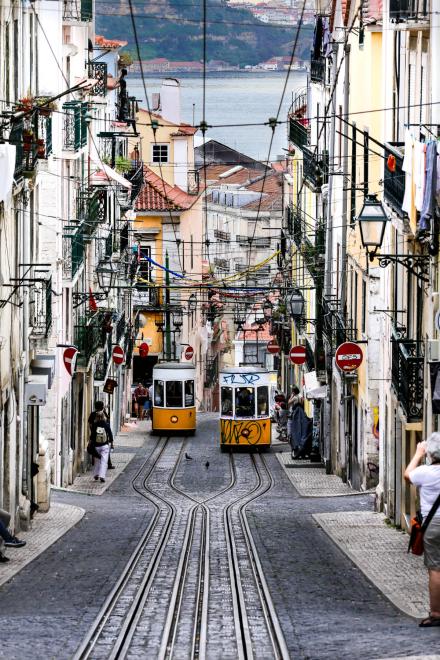 Fahrbahn des Elevador da Bica