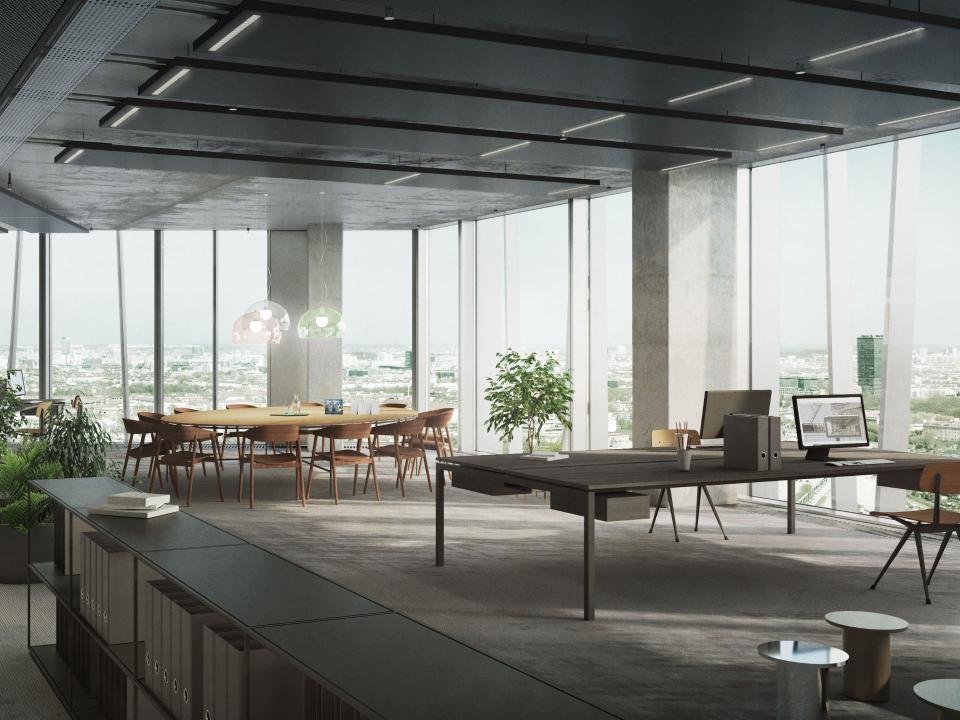 Das Mischnutzungskonzept des Estrel Towers sieht auch 9.000 Quadratmeter Bürofläche vor. Foto: Estrel Berlin/Barkow Leibinger____