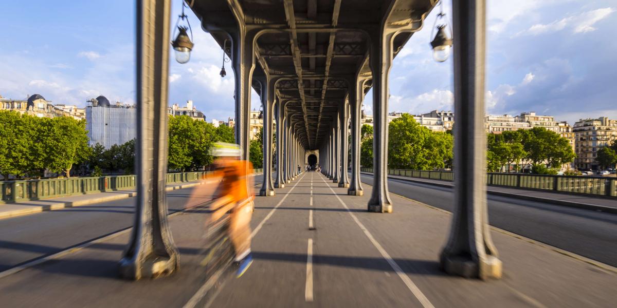 Fahrradfahrer in Paris