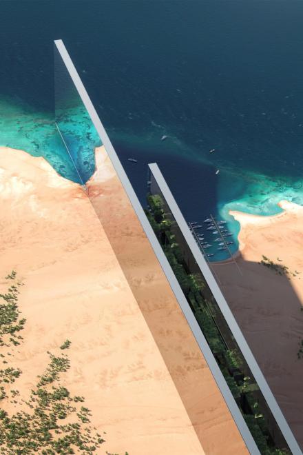 "The Line" wird aus zwei parallel verlaufenden Wolkenkratzern bestehen. Foto: Neom