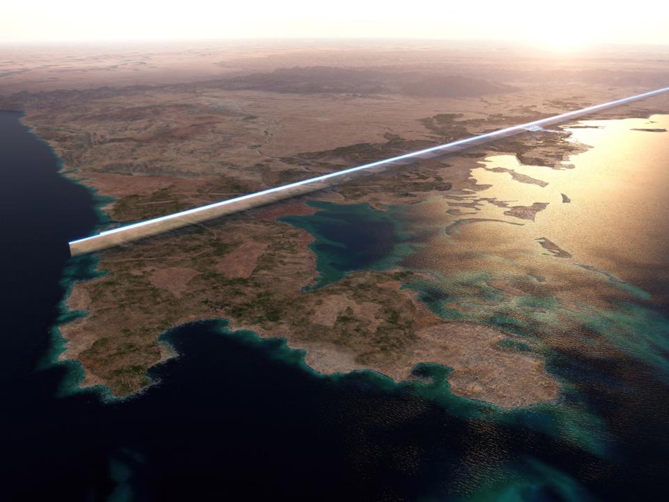 Trotz der Länge von 170 Kilometern soll "The Line" auf nur 34 Quadratkilometern Platz finden. Foto: Neom____