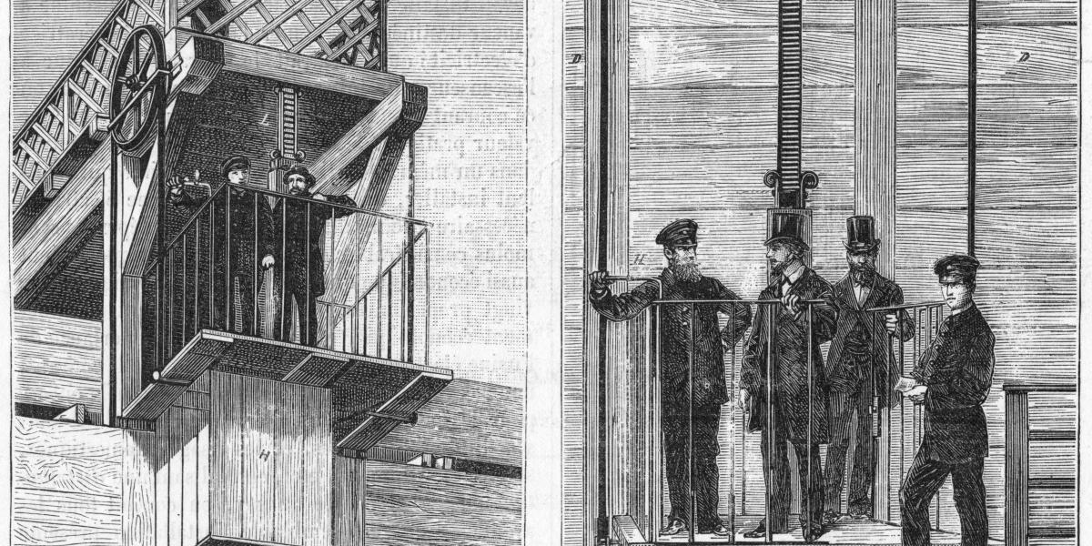 Werner von Siemens konstruierte 1880 den ersten elektrischen Fahrstuhl. Das sprach sich rum. Diese Zeichnung stammt aus dem Februar 1881. Foto: Adobe Stock
