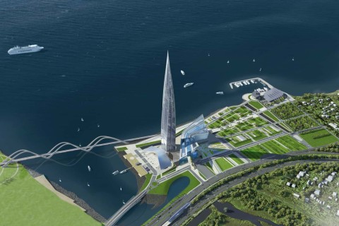 Das Lakhta Center in St. Petersburg wird in Zukunft der höchste Wolkenkratzer Europas sein.