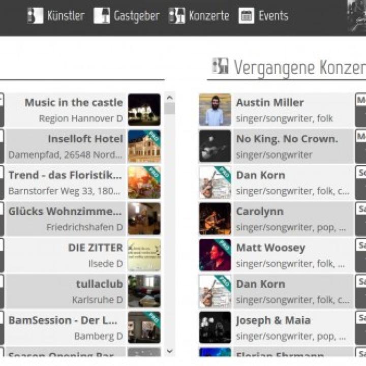 Screenshot von der Seite SofaConcerts.de____
