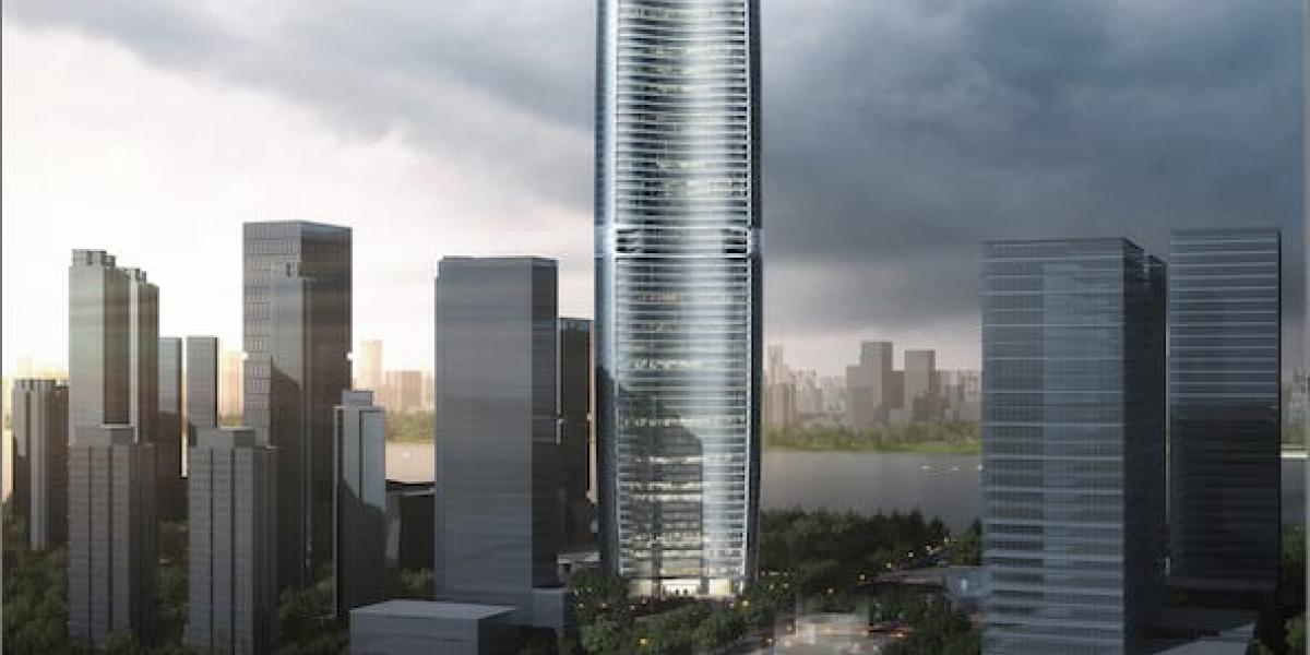 Das Greenland Center überragt alle Gebäude in Wuhan. © Adrian Smith + Gordon Gill Architecture