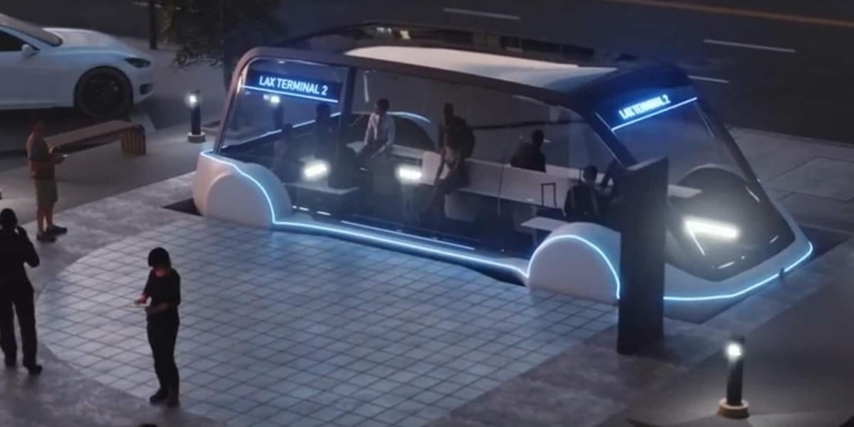 Futuristischer Fahrstuhl für Autos und Menschen