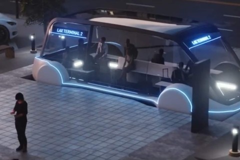 Futuristischer Fahrstuhl für Autos und Menschen