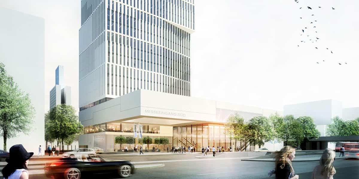Architekturentwurf des neuen Messeeingangssüd in Frankfurt am Main