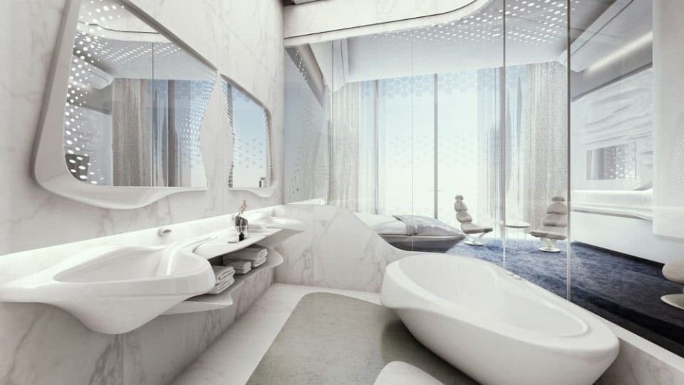 Badezimmer des Opus-Hotel in Dubai____