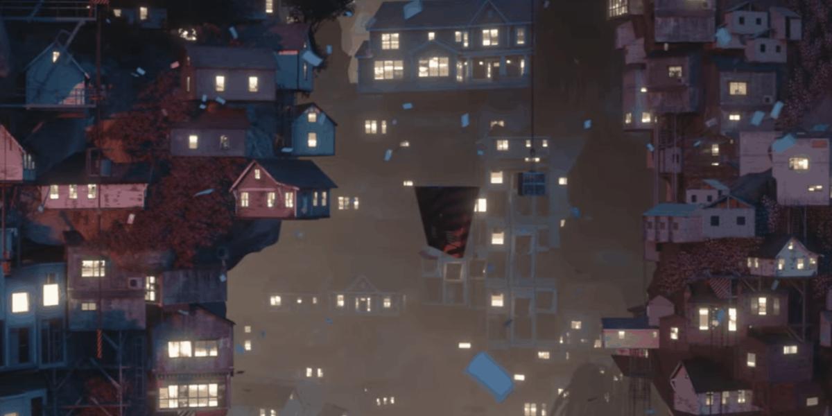 Planet City von Liam Young: der Himmel der Aufzughersteller. Illustration: YouTube