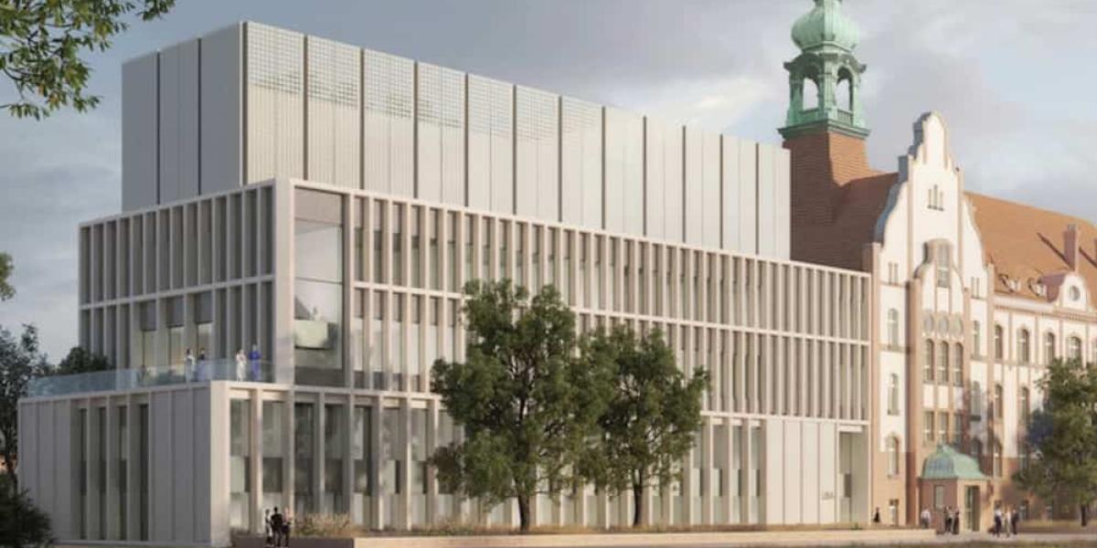 Siegerentwurf von rw+ Gesellschaft von Architekten. "Gelungenes Gesamtkonzept für ein Innovation und Zukunft ausstrahlenden Laborgebäude", sagt die Jury. © BBR