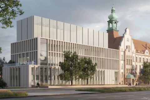 Siegerentwurf von rw+ Gesellschaft von Architekten. "Gelungenes Gesamtkonzept für ein Innovation und Zukunft ausstrahlenden Laborgebäude", sagt die Jury. © BBR