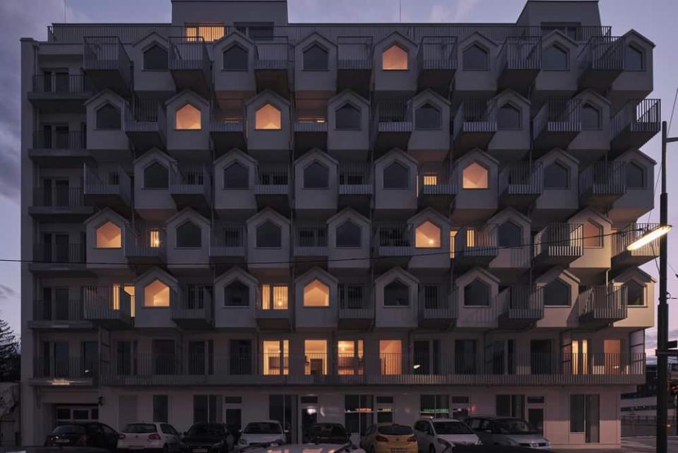 Das Haus in der Wiener Gudrunstraße in Simmering soll Geschäftsreisenden Wohnraum bieten. Quelle: v2com/David Schreyer  ____