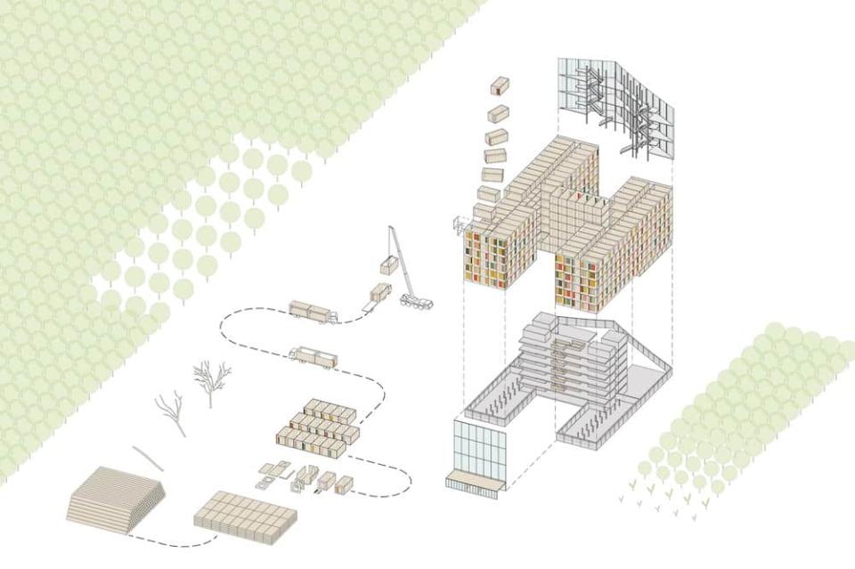 Bauen einfach gemacht: Explosionszeichnung für den des Bundestages. Quelle: BBR____