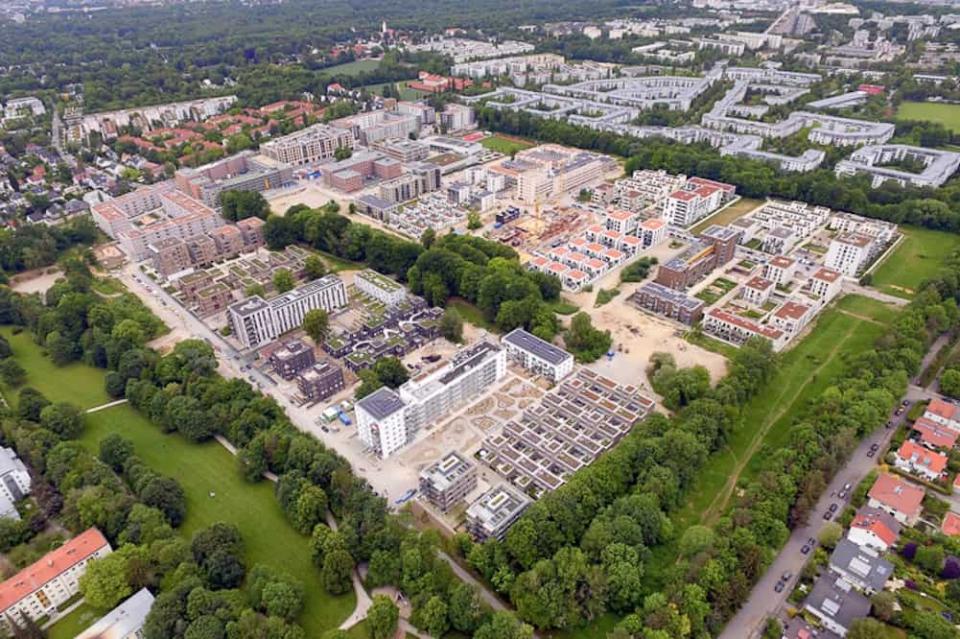 Konzept für die Ökologische Mustersiedlung im Prinz-Eugen-Park in München, Referat für Stadtplanung und Bauordnung der Stadt München. Quelle: Holzbau Deutschland/Peter Villain____