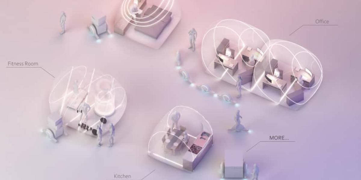 Der Gewinnerentwurf Smart PHome von Zhengyang Ke. Ausgangspunkt seiner Überlegungen war die Frage, wie Wohngrundrisse aussehen könnten, die nicht statisch und funktionsgebunden sind. Visualisierung: Zhengyang Ke