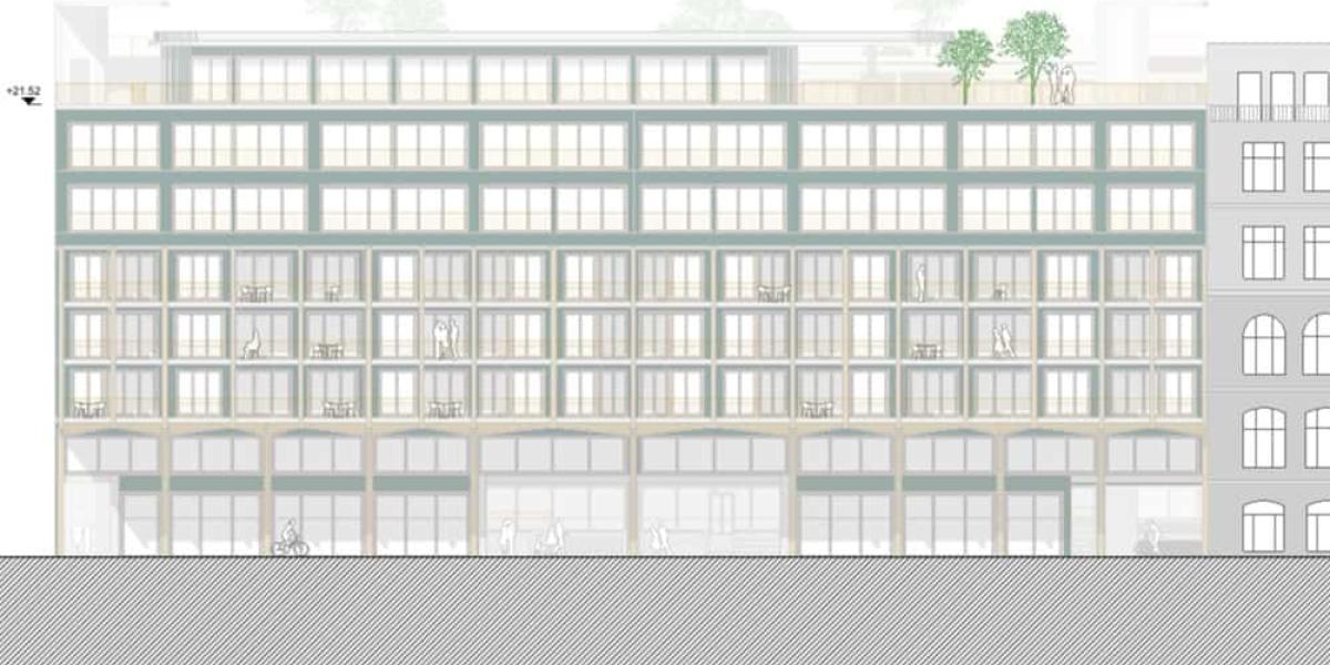 Vorderansicht des Entwurfs zur Straße hin. Foto: Duplex Architekten